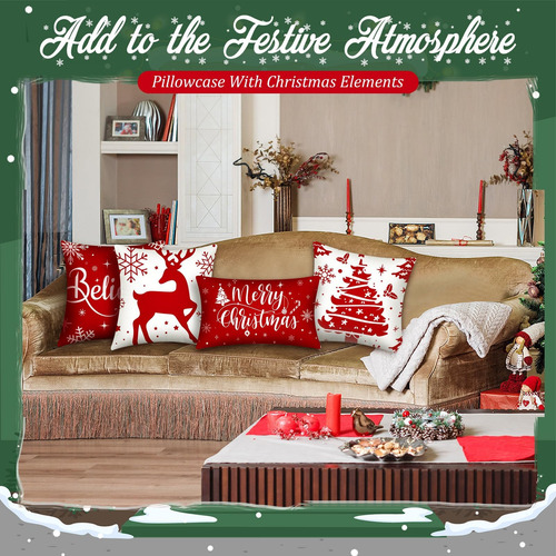 Newwiee De 10 Piezas De Almohada De Navidad Almohadas De Tir
