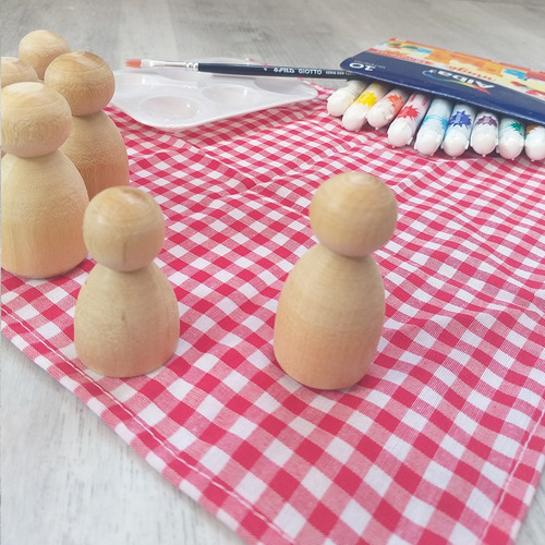 Imagen 4 de 4 de Familia De Peg Dolls Para Pintar