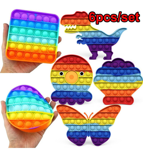 Juego De Juguete De 6 Formas Fidget Toy Pop It Fidget