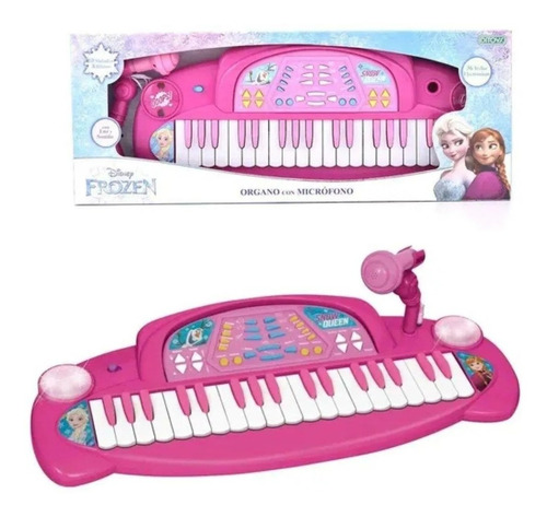 Juguete Organo Piano Frozen Disney Microfono Ditoys Grande