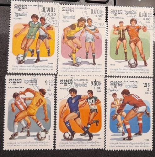 Sello Postal Camboya - Futbol Mexico 86 (Usado)