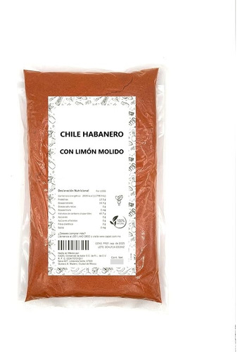 250 Gramos De Chile Habanero Con Limón, Molido + Regalo