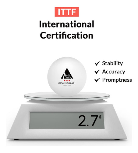Ping Pong De 3 Estrellas Ittf Para Entrenamiento Y Competici Blanco 24p