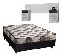 Comprar Combo Dormitorio Sommier 2 Plazas Mesas De Luz Respaldo  