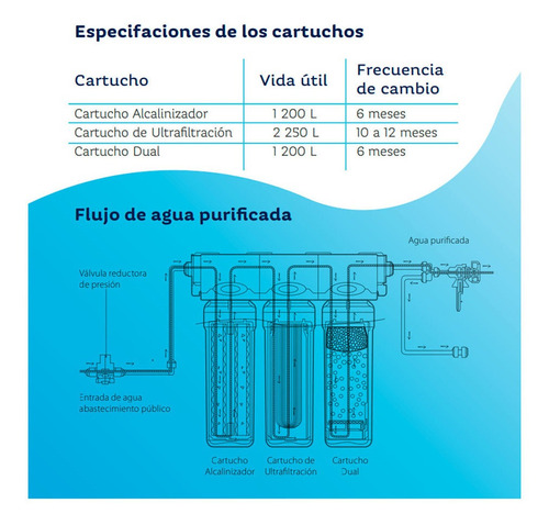 Purificador Y Alcalinizador De Agua Rotoplas + 3 Cartuchos