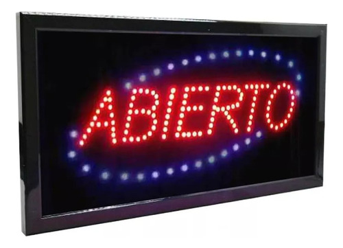 Cartel Led Luminoso Abierto Directo 220v Azul Y Rojo 