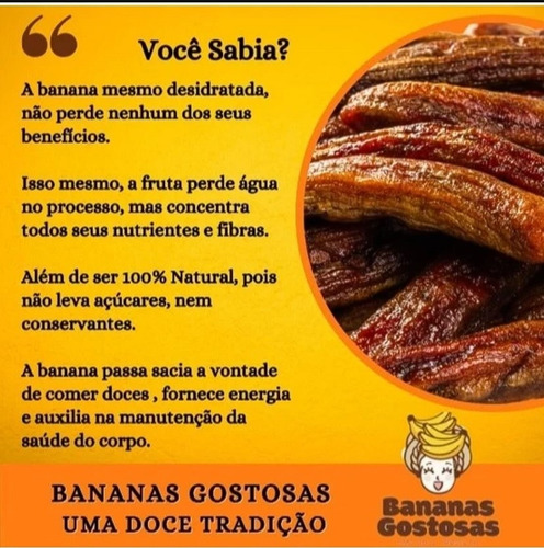 Banana Passa Desidratada Sem Açucar Gluten 100% Natural Fit
