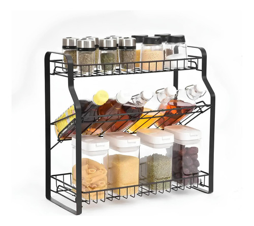 Organizador Rack Cocina Multiuso Especiero 3 Niveles Casatua