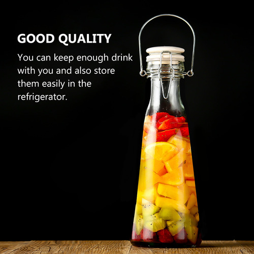Botellas Con Tapa Abatible Para Bebidas, Botella De Vidrio A