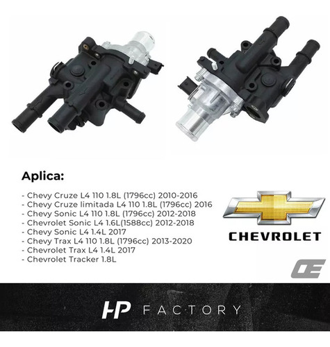 Imagen 6 de 10 de Termostato Completo Chevrolet Cruze Sonic Tracker 1.8 1.6l