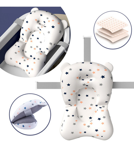 Soporte Tina Bebe Respaldo Bañera Antideslizante 0-12 Meses