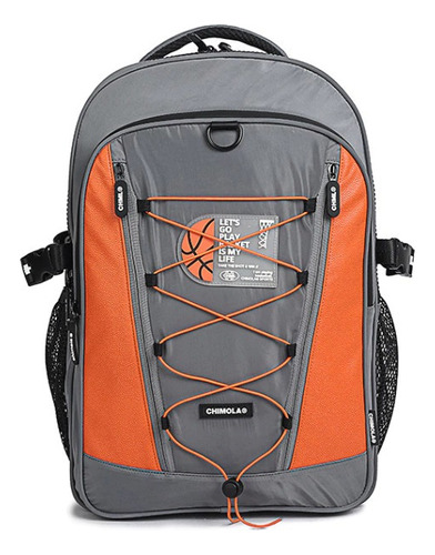 Mochila De Espalda 18 Temáticas Boy Fs50 Chimola Color Gris Y Naranja Diseño De La Tela Basket