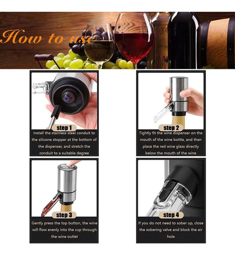 Aireador Y Dispensador Eléctrico De Vino