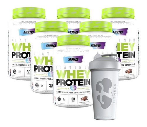 Premium Whey Protein 6 X 2 Lb  + Vaso - Star Nutrition