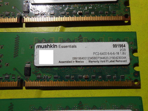 Memoria Mushkin Ddr2 2gb - Pc2-6400 - 991964 - 1.8v (Usado)