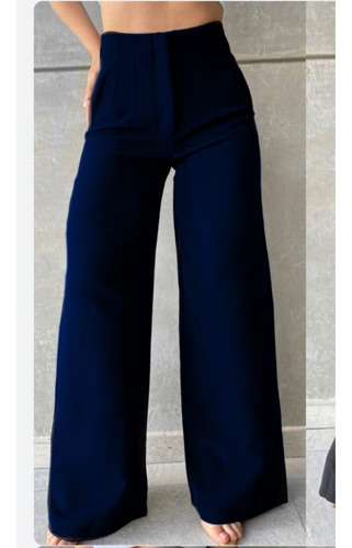 Pantalón Con Pinzas Acampanado Ancho De Vestir Para Mujer
