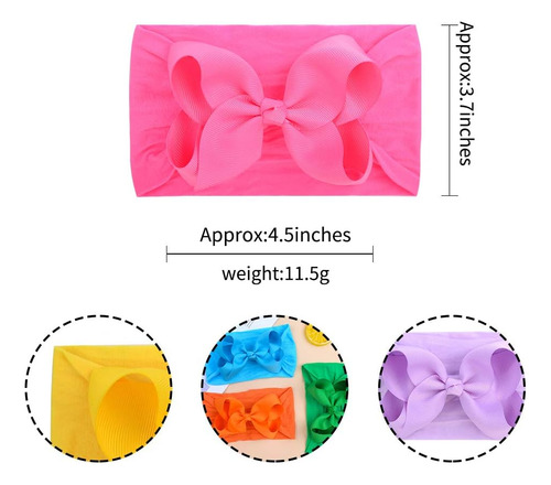 20 Diademas Elásticas De Nailon Para Bebés Y Niñas De 6