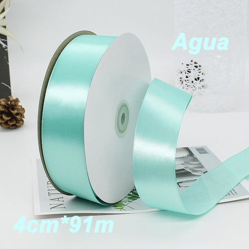 1 Rollo De Listón Satinado Ancho 4cm Y De 91 Metros Para