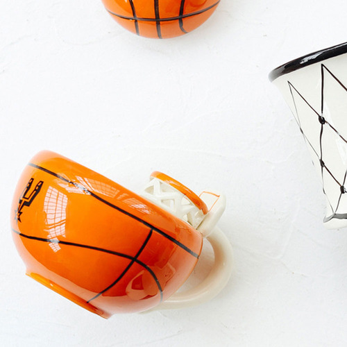 Taza Bowl De Cerámica Forma De Balón Basketball Baloncesto Color Naranja 10133