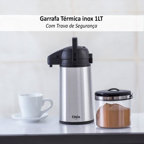 Garrafa Térmica Paramount Onyxtermic Inox 1lt Acampamento