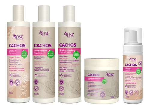 Apse Cachos Co Wash E Cond E Gelatina E Ativador E Mousse