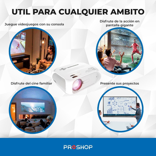 Imagen 3 de 10 de Mini Proyector Led Portatil Wifi Full Hd Usb Hdmi Miracast