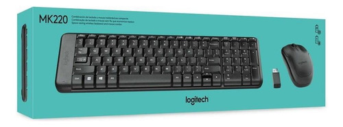Kit Teclado E Mouse Sem Fio Logitech Mk220 Padrão Abnt2 Preto Preto