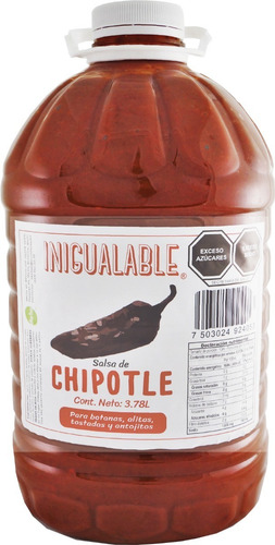 Salsa Para Alitas Y Botanas - Sabor Chipotle - Marca Inigualable  - 1 Garrafa 3.78 L