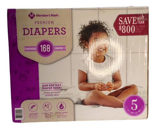 Pañal Member's Mark Premium Diapers Morado Talla Xg 5 12 ...