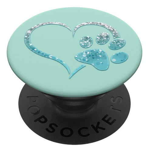 Popsockets Intercambiabl Diseño Pata Perro Color Azul Claro