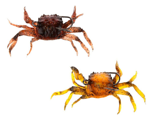 2 Piezas 3d Simulación Suave Cangrejos Cebo De Pesca
