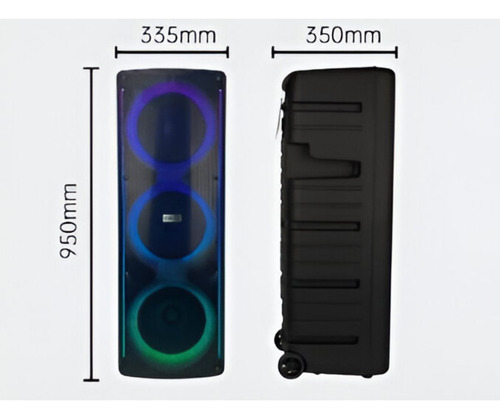 Parlante Torre Portátil 10 X 3 Con Control Led Rgb