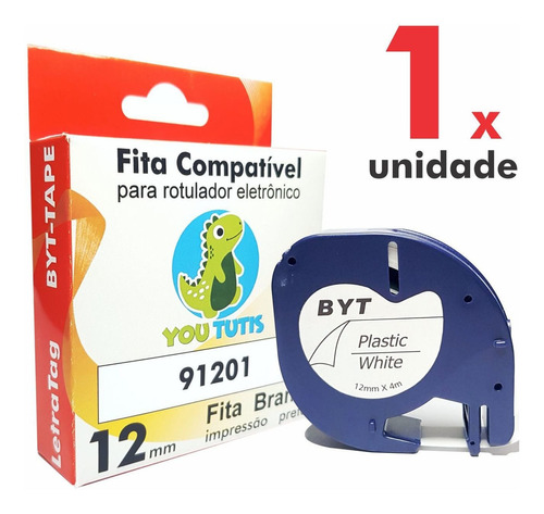 Fita 91201 91331 Para Rotulador Dymo Letratag Plastica 12mm