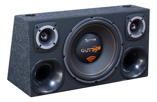 Som Automotivo Completo Caixa Trio Dutada Bomber Sub 12 Pol