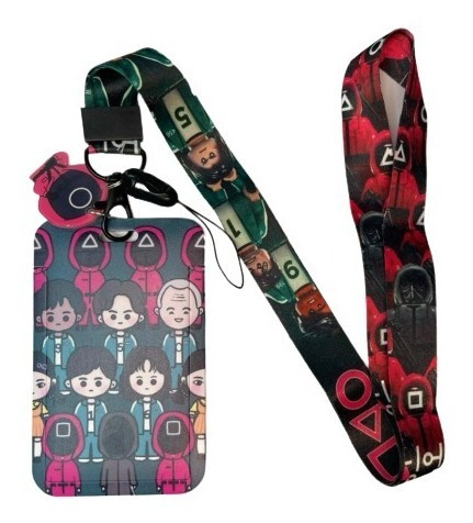 Portacredencial + Lanyard Juego Del Calamar Animado