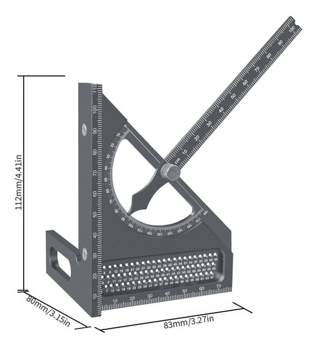 Regla De Medición Multiángulo 3d De Escuadra De Gris