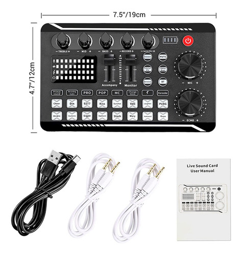 Mezclador De Audio Profesional Con Tarjeta De Sonido En Vivo