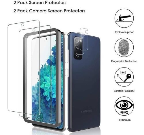2 Vidrios Templados Para Pantalla/camara Galaxy S20 Fe Mp