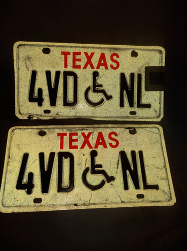  Placas Antiguas De Auto, Texas Discapacitado