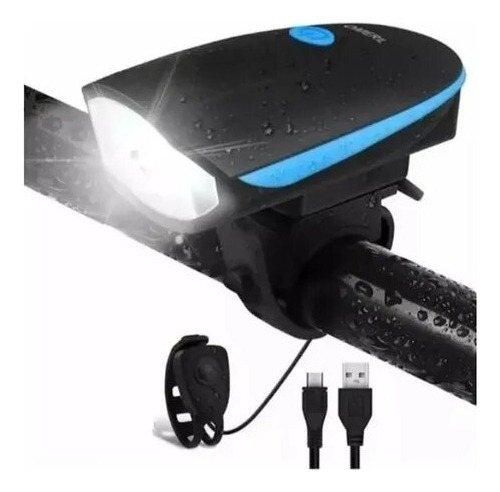Luz Bicicleta Delantera 3 Modos D Luz Bocina Recargable Usb