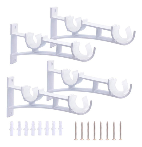 Juego De 4 Soportes Dobles Para Cortinero, Accesorios De Ven
