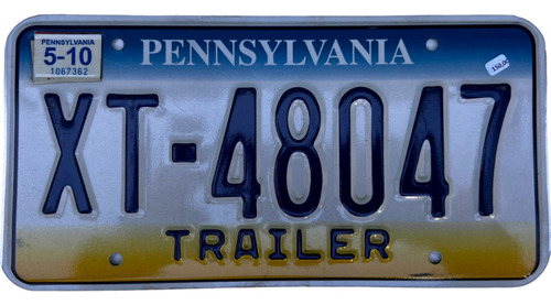 Pennsylvania Original Placa Metálica Carro Eua Usa Americana