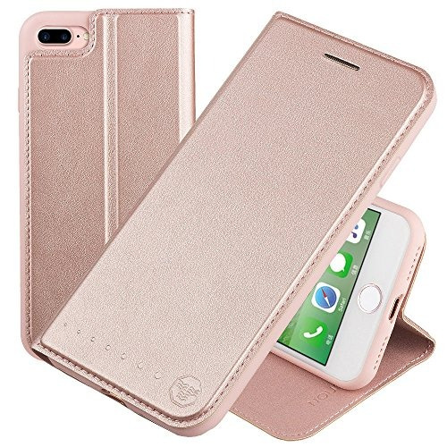 Nouske Para iPhone 7 Plus Carcasa Flip Folio Cartera Soporte