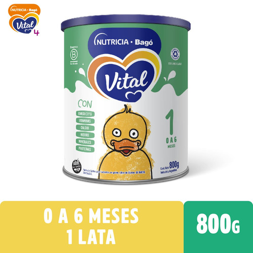  Vital 1 Leche De Fórmula En Polvo Nutricia Bagó En Lata De 800g 0 A 6 Meses