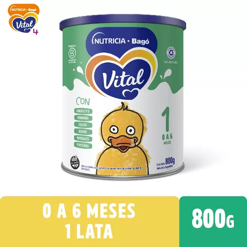 Leche de fórmula en polvo Nutricia Bagó Vital 1 en lata de 800g - 0 a 6  meses