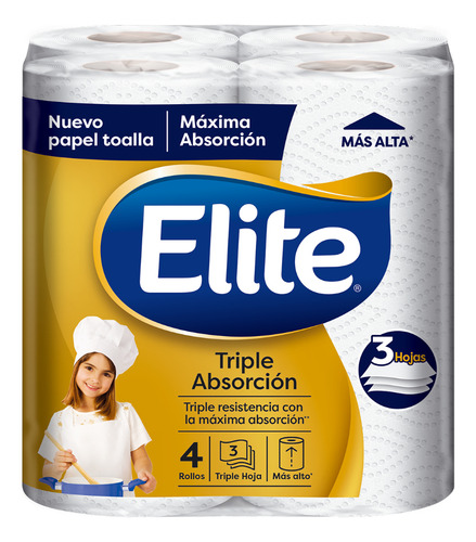 Papel Toalla Elite Triple Absorción 4 Un