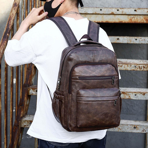 2 Mochila Para Computadora Portátil Mochila Duradera Café
