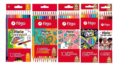 Lapiz Lapices Filgo Pinto + Premier Pack X 48 Colores Largos