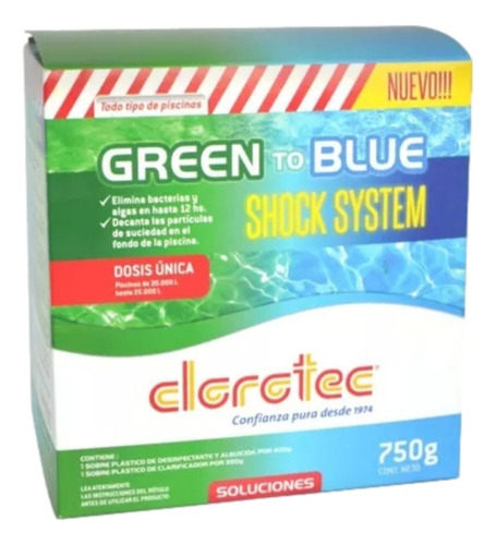 Green To Blue Shock Sistem Solucion Agua Verde Clorotec 7072