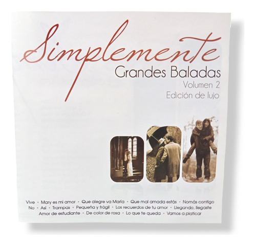 Cd Simplemente Grandes Baladas Vol. 2 Continental Méx 2010